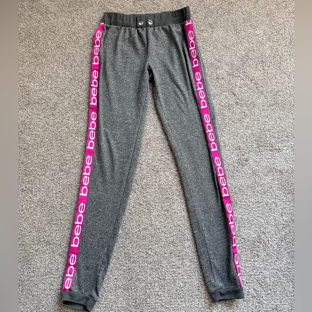 Bebe Gray and Pink Pajama Pants